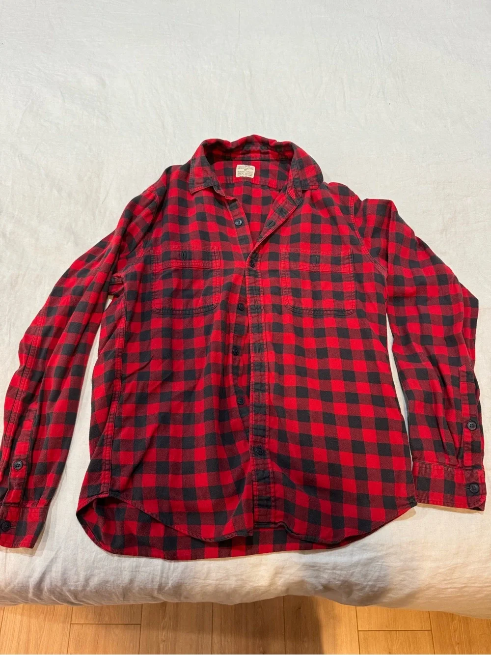 J. Crew Red and Black Buffalo Plaid Button-Down Shirt - Men